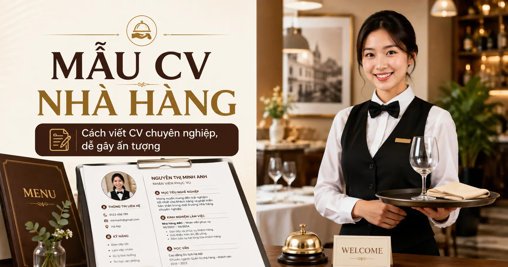 Mẫu CV Nhà hàng Chuyên Nghiệp – Tải Mẫu & Cách Viết Chuẩn