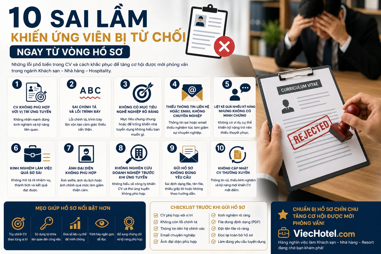 10 sai lầm khiến ứng viên bị từ chối ngay từ vòng hồ sơ và cách khắc phục